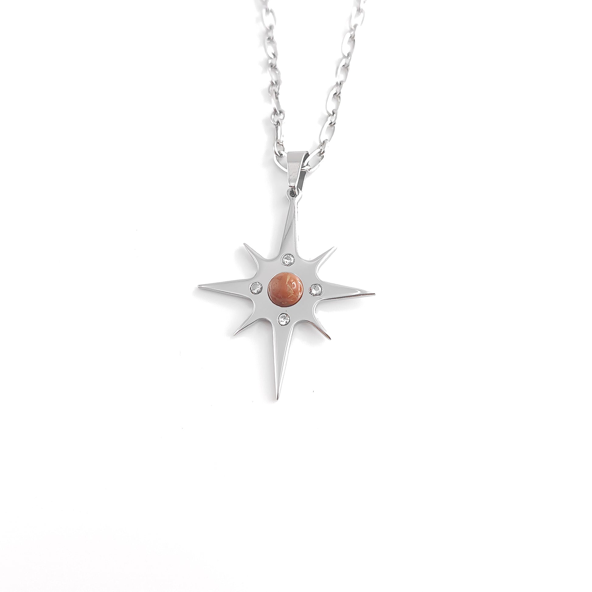 Collana Stella polare con pietra naturale e Zirconia cubica
