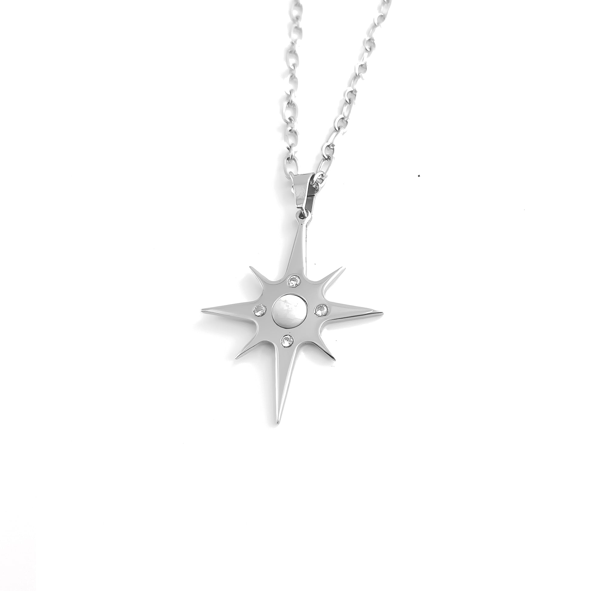 Collana Stella polare con pietra naturale e Zirconia cubica