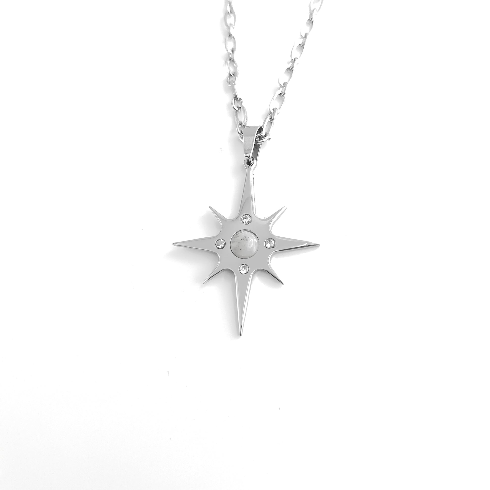 Collana Stella polare con pietra naturale e Zirconia cubica