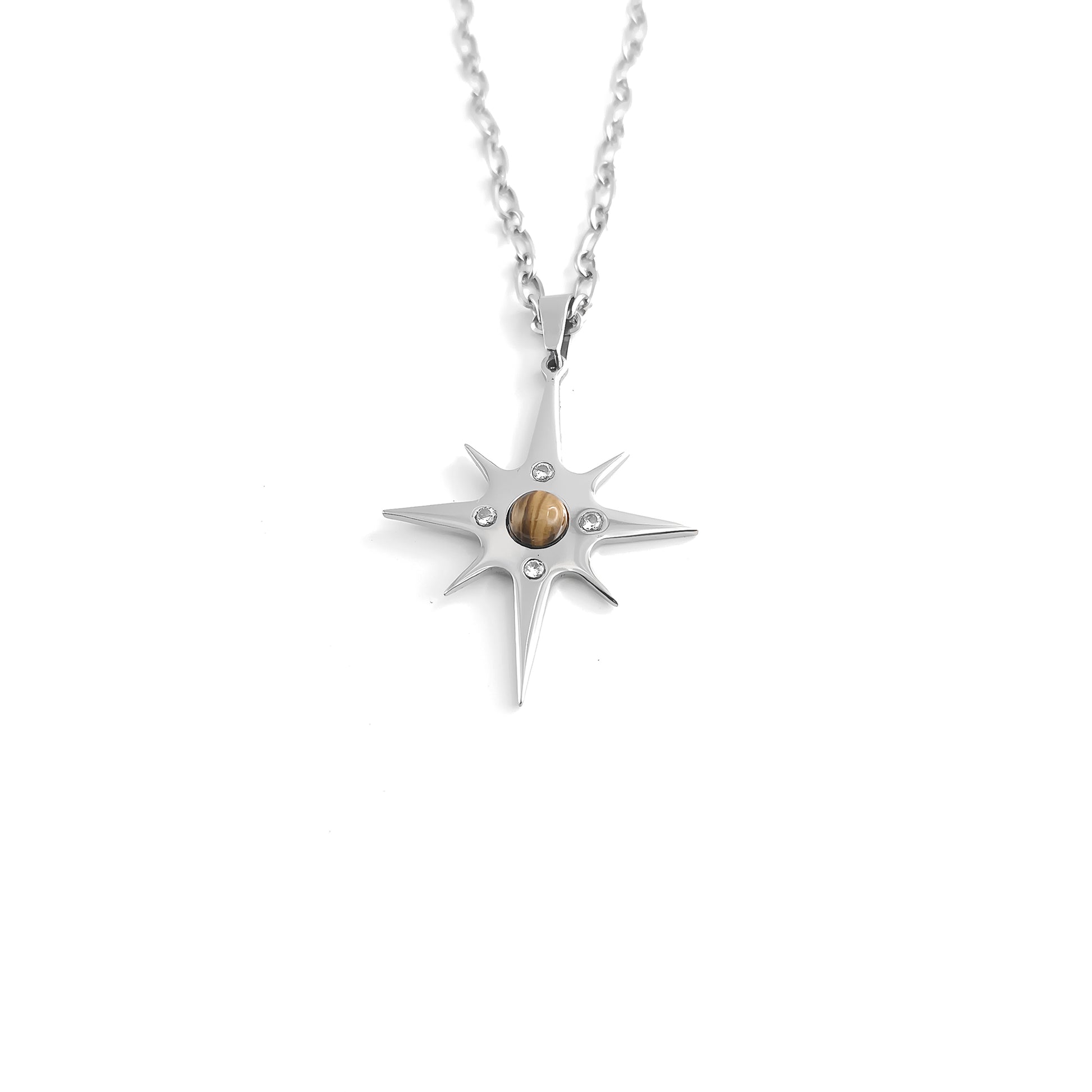Collana Stella polare con pietra naturale e Zirconia cubica