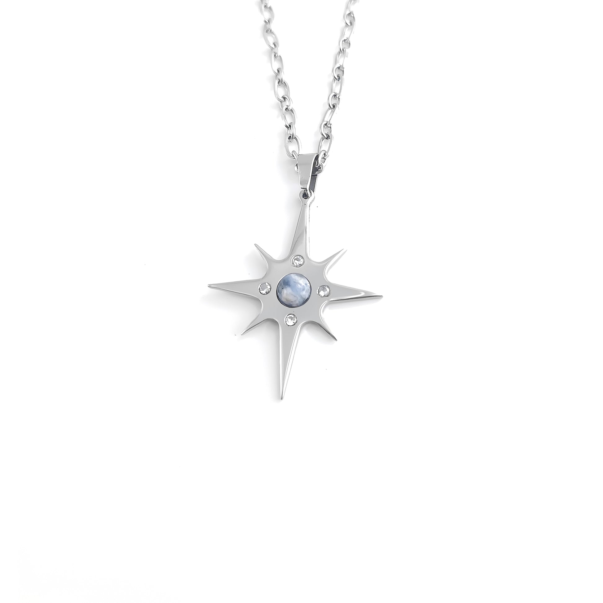 Collana Stella polare con pietra naturale e Zirconia cubica