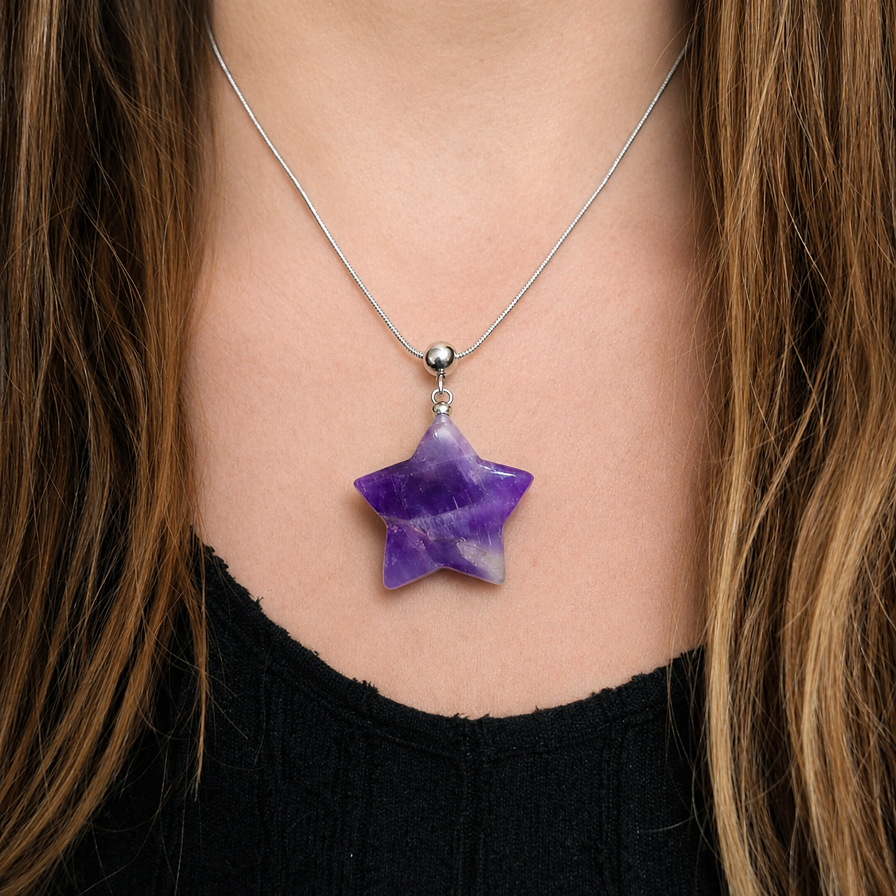 Black Obsidian Star Necklace