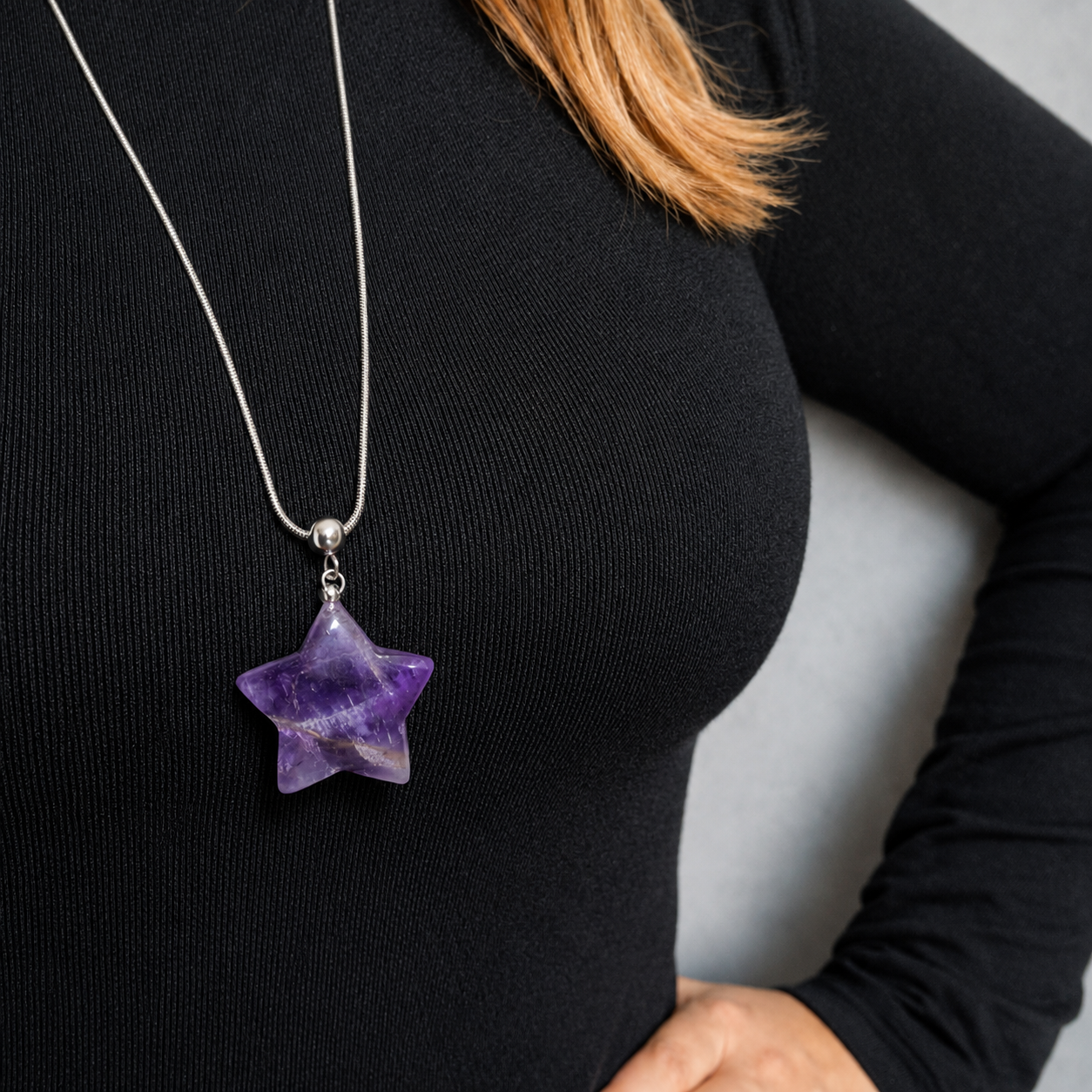Black Obsidian Star Necklace