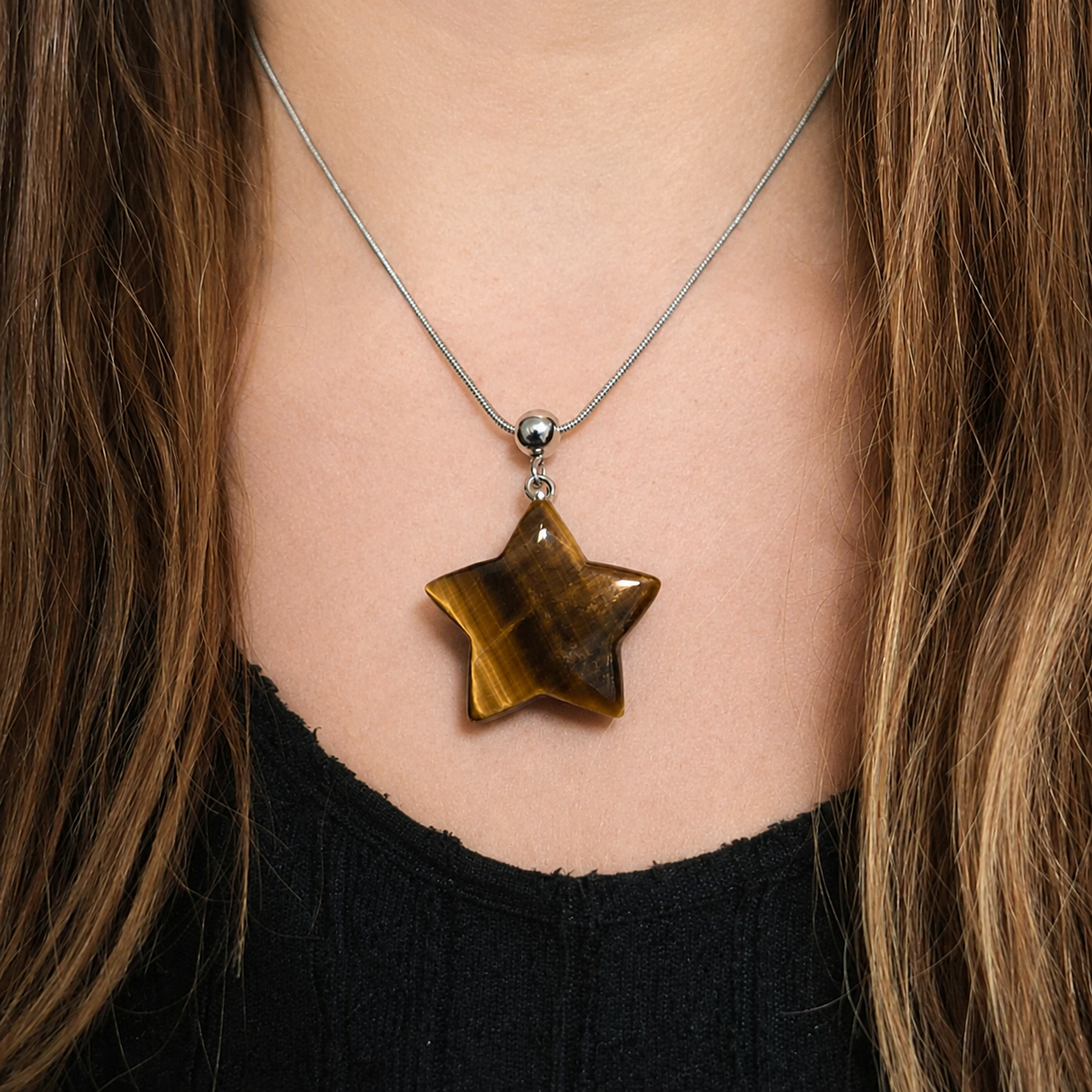 Black Obsidian Star Necklace