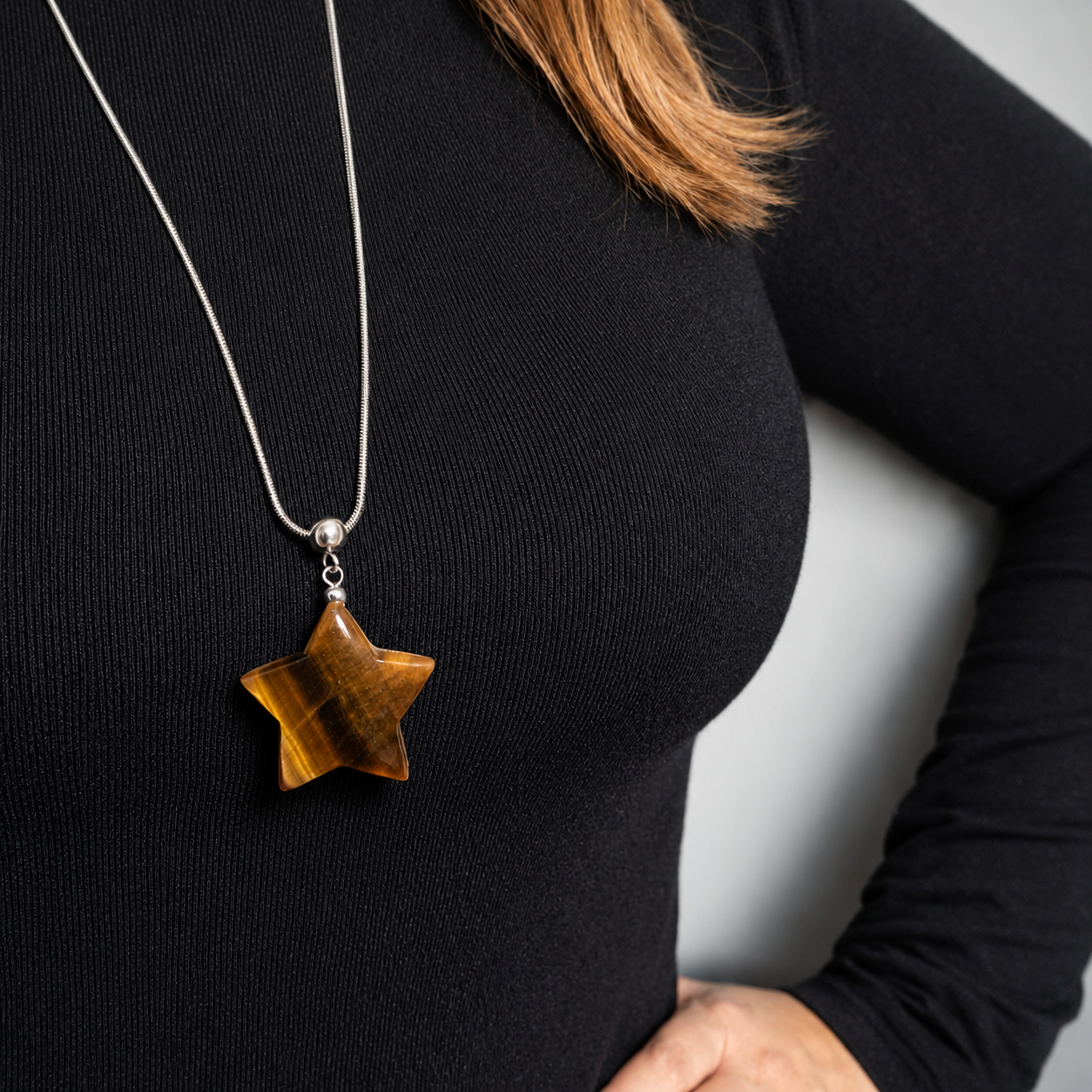 Black Obsidian Star Necklace