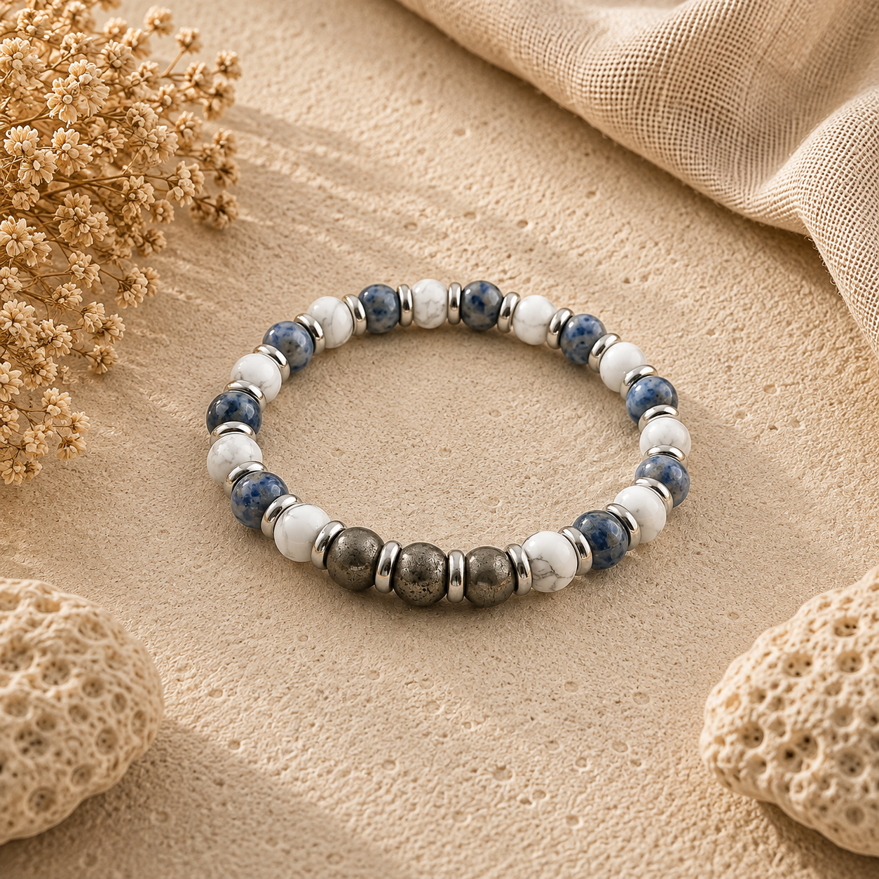 Bracciale Zeus con pietre naturali