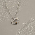 Collana Cerchio di zirconia con pietra naturale
