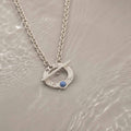 Collana Cerchio di zirconia con pietra naturale
