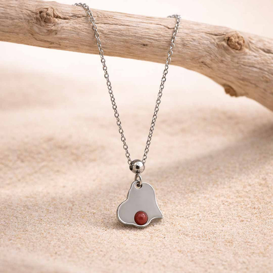 Collana Mini Cuore con pietra naturale