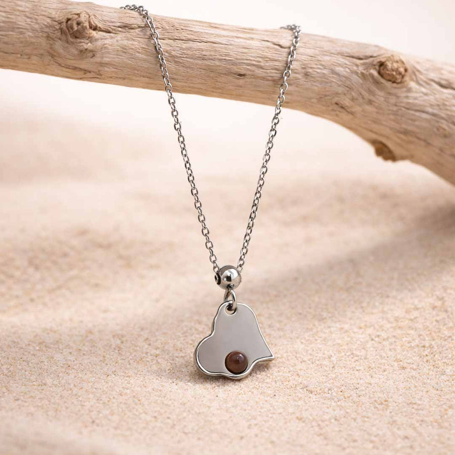 Collana Mini Cuore con pietra naturale