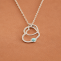 Collana Doppio Cuore con pietra naturale