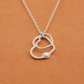 Collana Doppio Cuore con pietra naturale