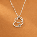 Collana Doppio Cuore con pietra naturale