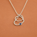 Collana Doppio Cuore con pietra naturale