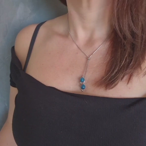 Doppia perla in pietra naturale